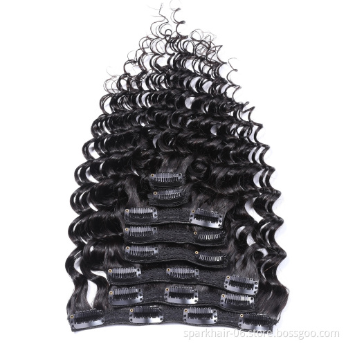 SPARK Wholesale Clip In Hair Extension, Kinky Curly Human Hair Extension , Blonde 613 Human Hair Clip In Hair